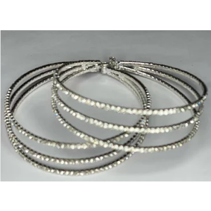 TRIPLE DIAMOND HOOP EARRINGS